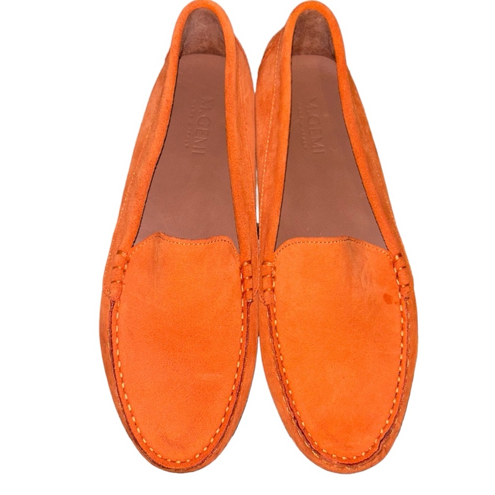 M. Gemi orange suede loafers/Size 39.5